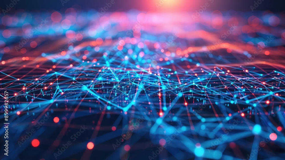 Poster futuristic network background with digital lines and nodes, representing high-speed internet technol