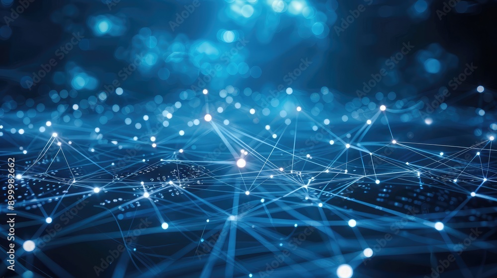 Poster futuristic network background with digital lines and nodes, representing high-speed internet technol