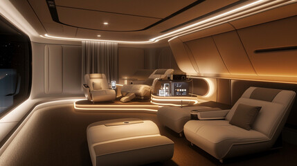 Futuristic Entertainment Haven: LED Lit Home Theater
