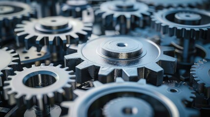 Gears and cogs working in harmony, representing teamwork and support. -
