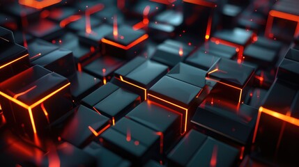 Obraz premium glowing edges and dark backgrounds, creating a high-tech visual effect.