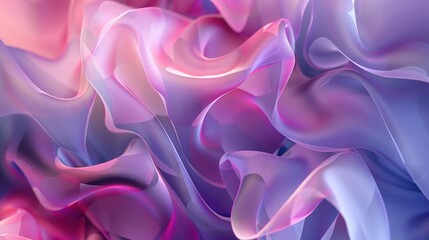 Obraz premium Fluid 3D abstract shapes with a smooth gradient, creating a harmonious and calming visual effect.