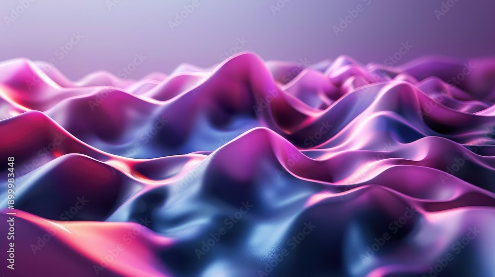 Poster fluid 3d waveforms with a gradient color scheme, representing advanced technology and motion.