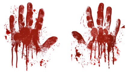 Vector Blood Handprint, Graphic Illustrative for Halloween, Creepy and Intense Horror Design Element, png file, isolated on white