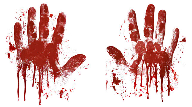 Vector Blood Handprint, Graphic Illustrative for Halloween, Creepy and Intense Horror Design Element, png file, isolated on white
