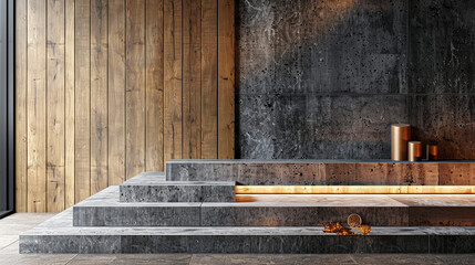 Urban Elegance: Concrete and Wood Interplay