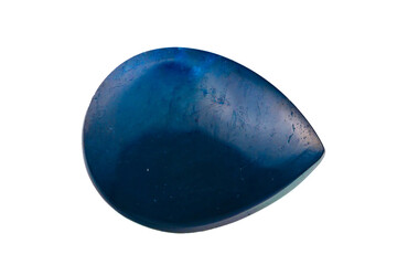 natural blue sapphire gem on the isolated white background