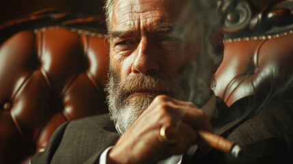 Old Money Fashion,  man in a business suit with a cigar
