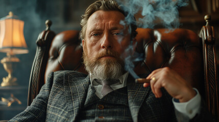 Old Money Fashion,  man in a business suit with a cigar