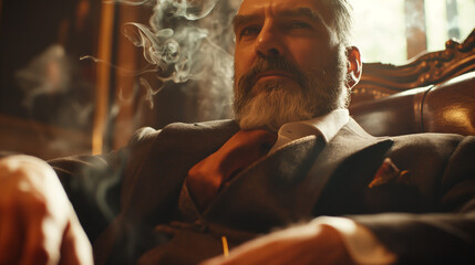 Old Money Fashion,  man in a business suit with a cigar