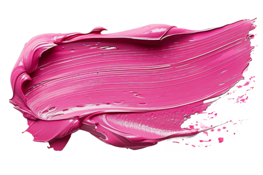 thick pink and purple acrylic oil paint brush stroke on transparent png background isolated - Powered by Adobe
