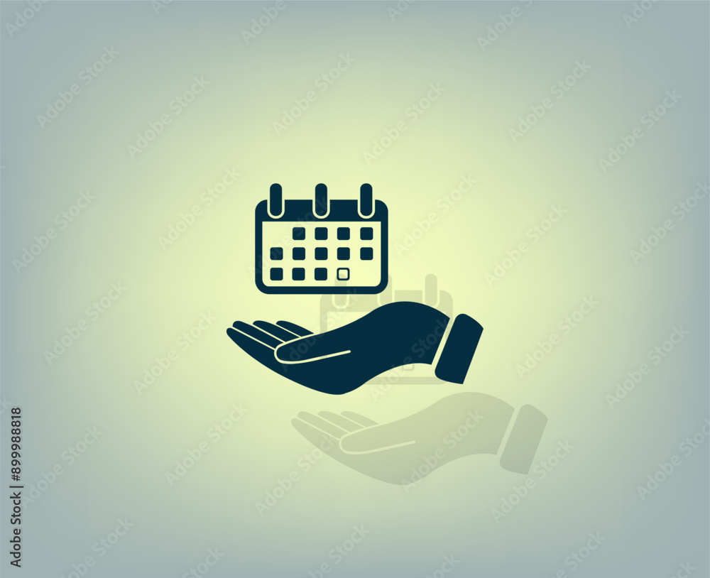 Poster vector illustration with shadow on gradient background