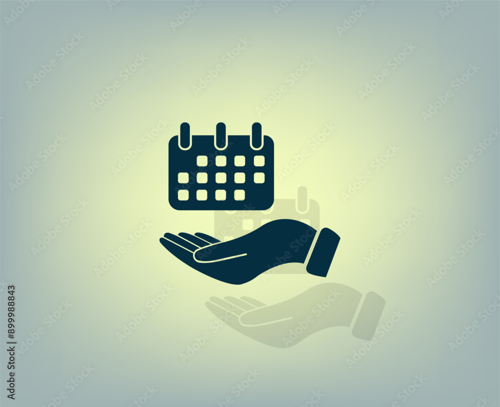 Poster vector illustration with shadow on gradient background