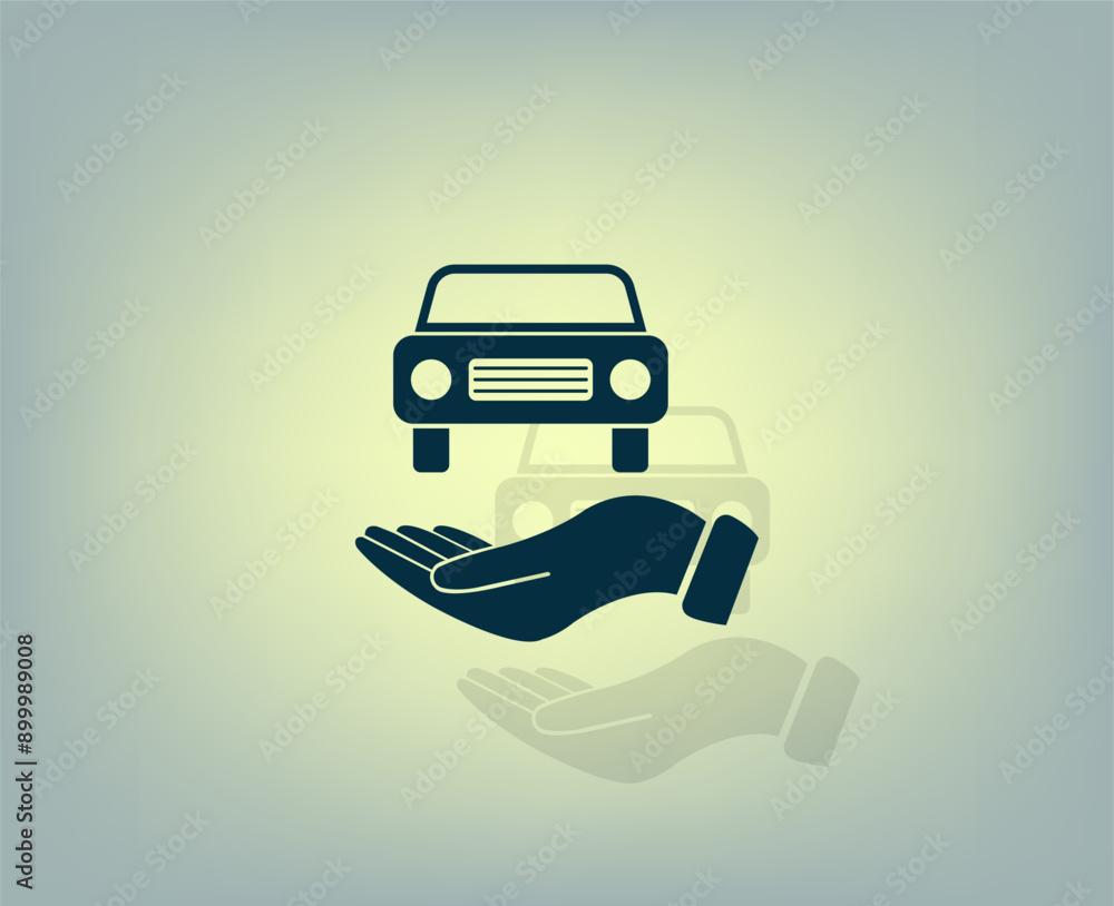 Poster vector illustration with shadow on gradient background