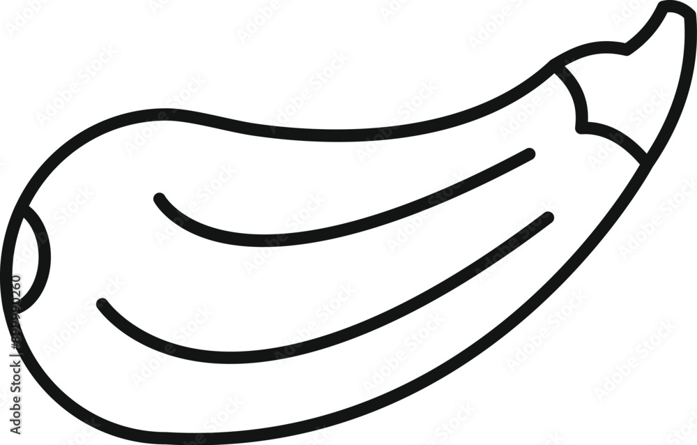 Poster simple line drawing of an eggplant, isolated on a white background and representing the concept of h