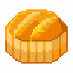 Fototapeta premium A yellow pastry with two slices of bread on top