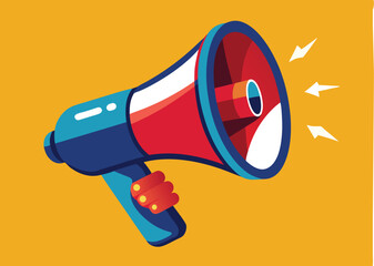 hand holding megaphone bullhorn vector illustration 