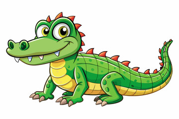 Funny Crocodile Cartoon Vector Illustration Clipart And Line Art Design, Funny crocodile cartoon vector, perfect for clipart, illustrations, and line art designs
