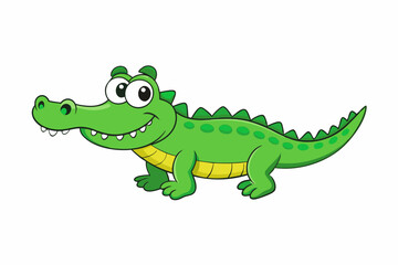 Funny Crocodile Cartoon Vector Illustration Clipart And Line Art Design, Funny crocodile cartoon vector, perfect for clipart, illustrations, and line art designs
