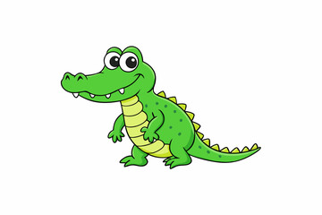 Funny Crocodile Cartoon Vector Illustration Clipart And Line Art Design, Funny crocodile cartoon vector, perfect for clipart, illustrations, and line art designs
