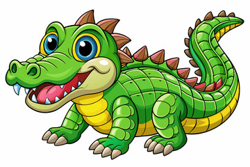 Funny Crocodile Cartoon Vector Illustration Clipart And Line Art Design, Funny crocodile cartoon vector, perfect for clipart, illustrations, and line art designs
