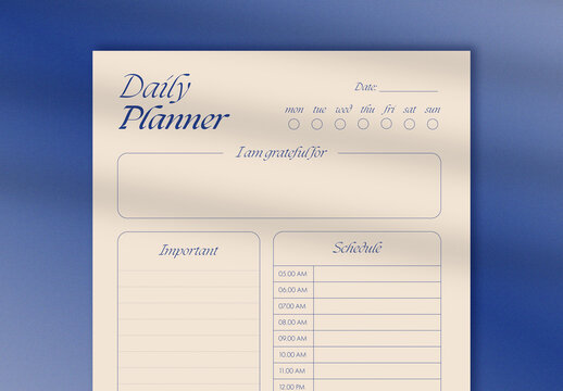 Blue & Cream Daily Planner