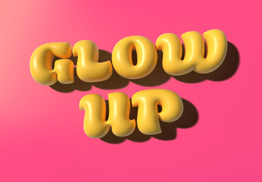 Yellow 3D Text Effect