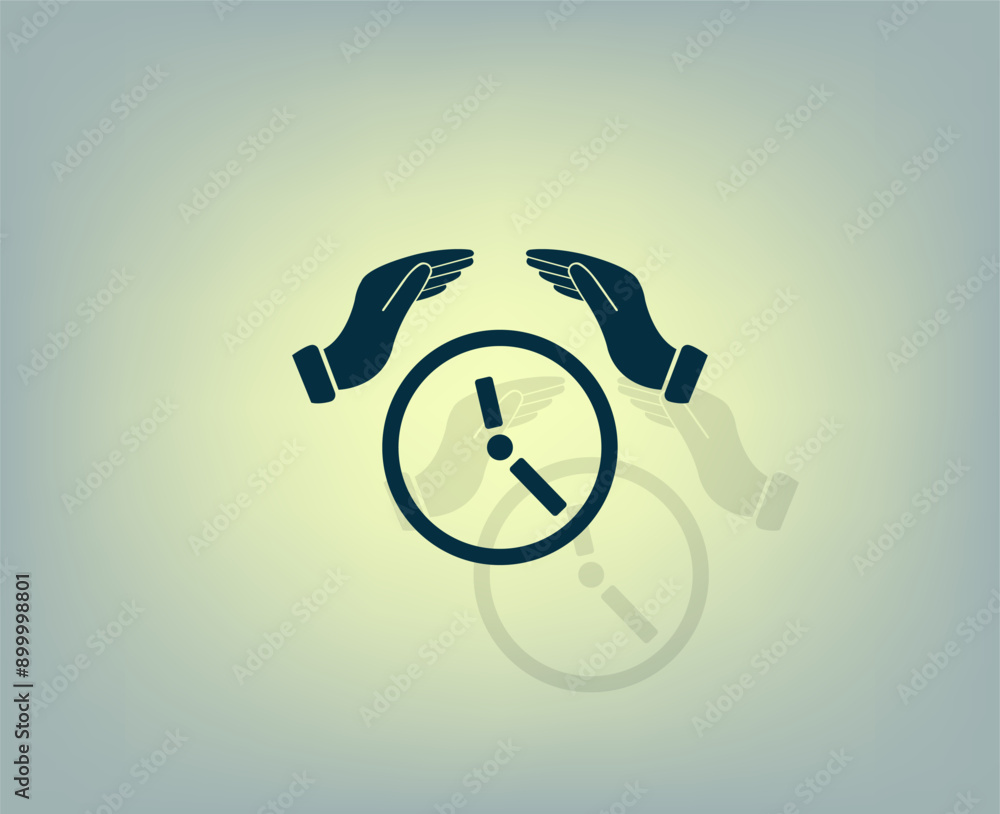Poster vector illustration with shadow on gradient background