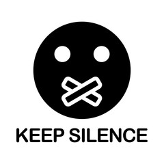 Keep silence icon template