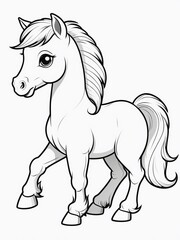 Obraz premium drawing to paint, cute baby horse