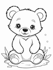 Fototapeta premium drawing to paint, cute baby bear