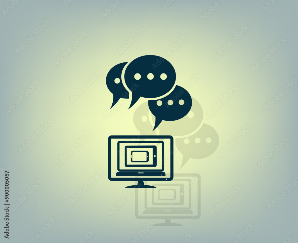 Poster vector illustration with shadow on gradient background