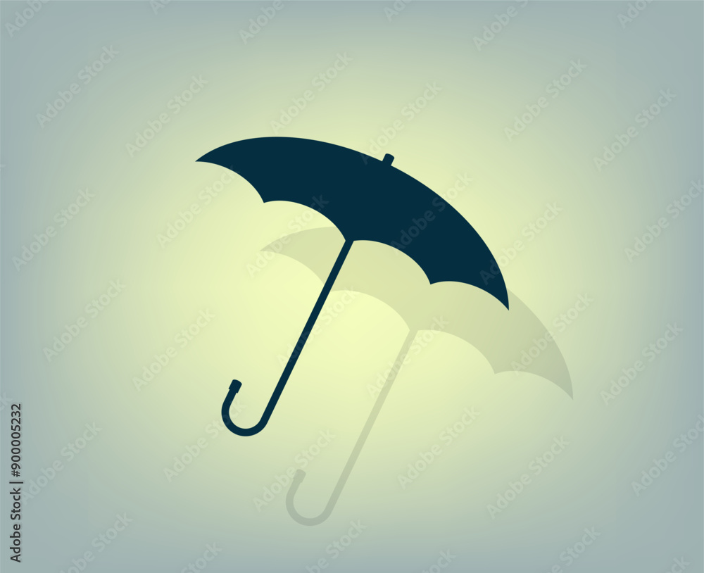 Poster vector illustration with shadow on gradient background