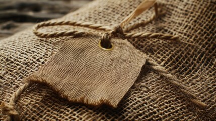 Price tag on burlap sack