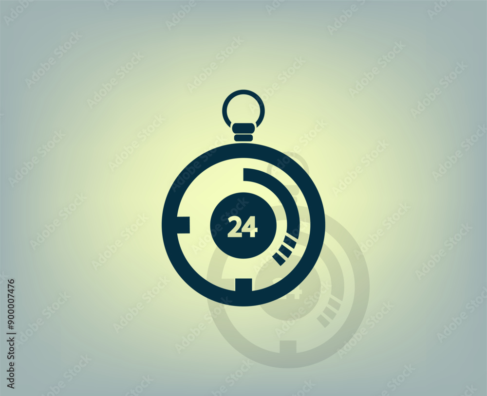 Poster vector illustration with shadow on gradient background