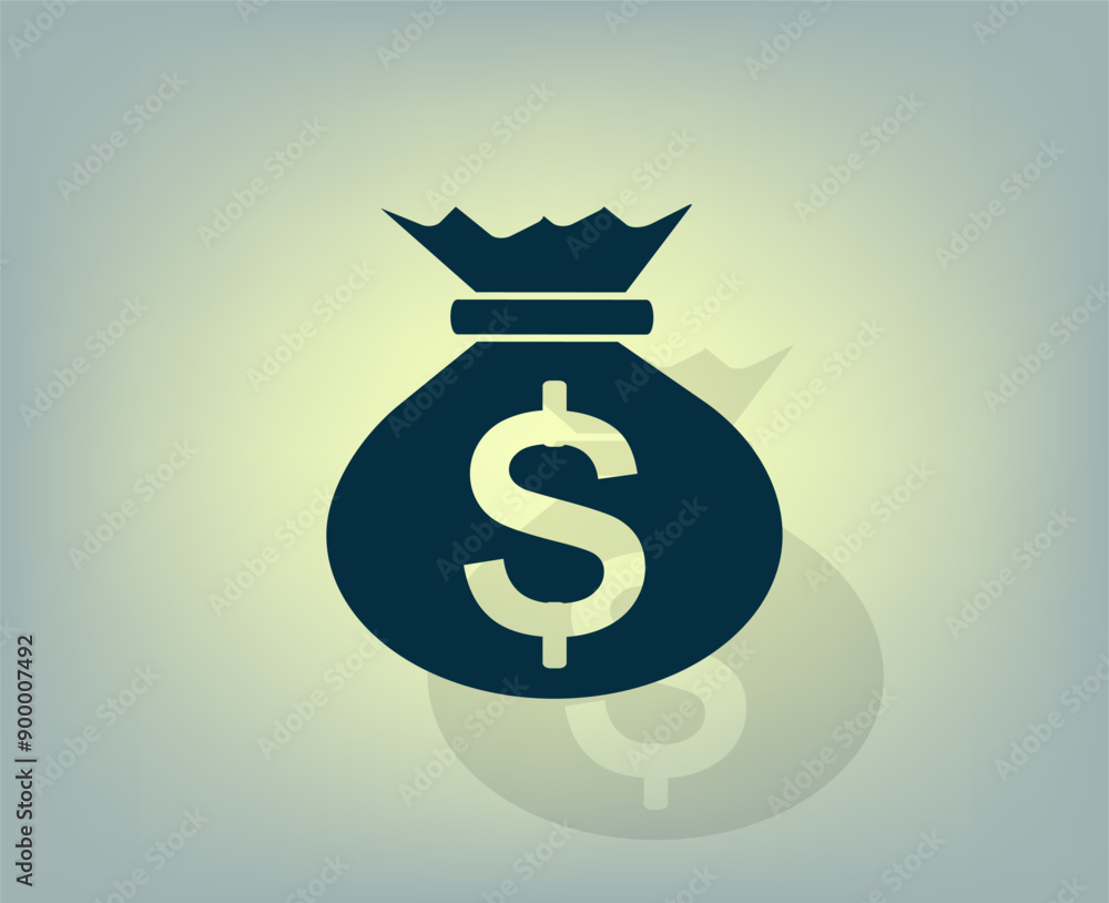 Poster vector illustration with shadow on gradient background