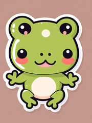 Obraz premium Cute cartoon frog sticker