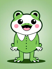 Obraz premium Green frog in a suit