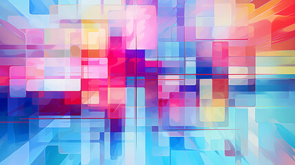 Fototapeta premium Colorful Abstract Art With Geometric Shapes And Gradient Hues