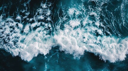 Fototapeta premium ocean breaks on shore - generative ai