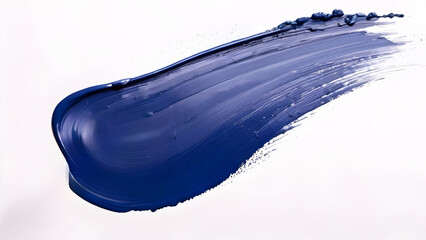 Fototapeta premium Brush makeup navy paint cosmetic design blue interior abstract dark brushstroke line classic pattern swipe. Blue paint brush stroke smear color texture swatch background lipstick white smudge