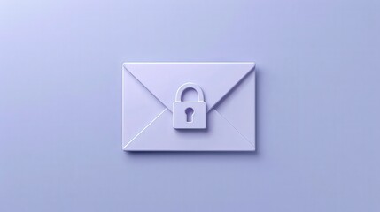 Minimalist Secure Email Icon on Lavender Background