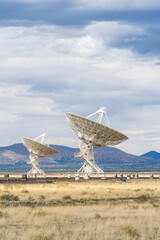 The Very Large Array VLA in New Mexico, satellite dish in the sky