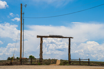 fence against blue sky