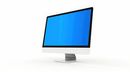 Fototapeta premium Sleek Modern Computer Monitor Displaying Blue
