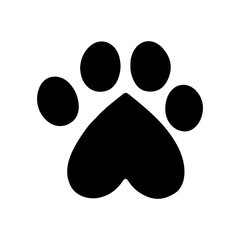 Dog paw print clip art design on plain white transparent isolated background for card, shirt, hoodie, sweatshirt, apparel, card, tag, mug, icon, poster or badge