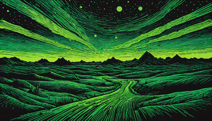 Colored Linoleum art Background