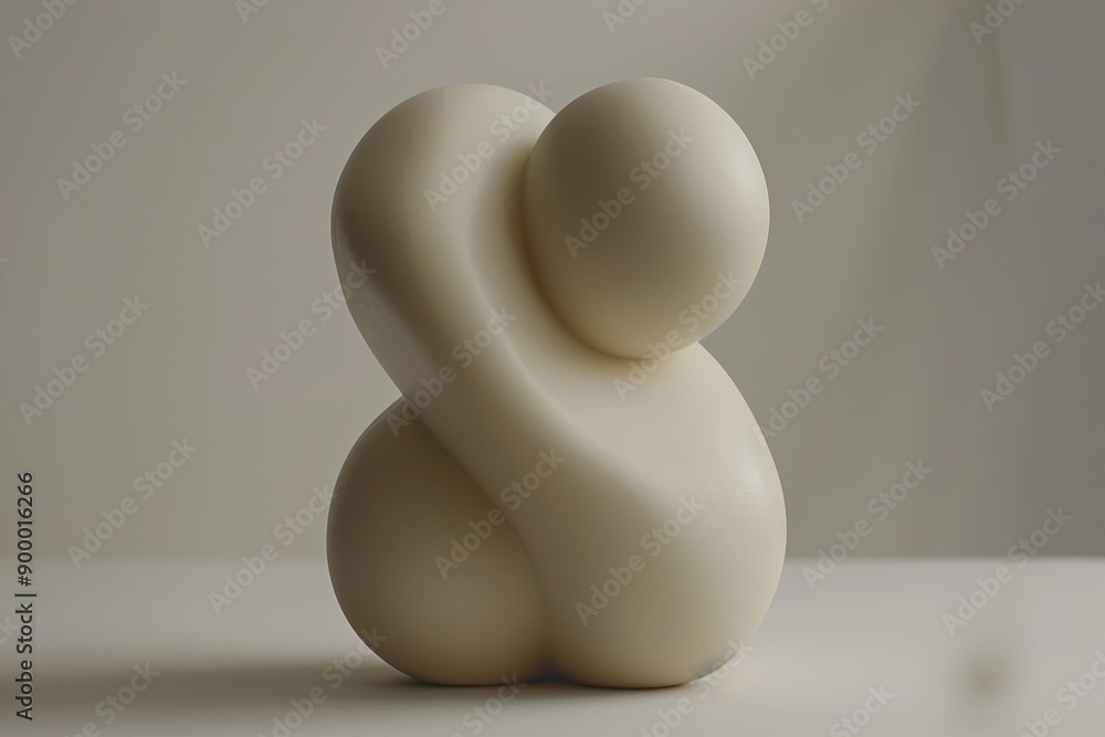 Poster abstract sculpture with intertwined shapes minimalist and modern design artistic and dynamic visual