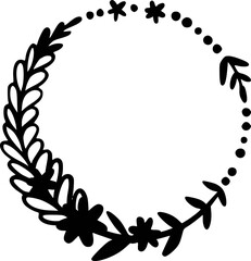 Circle clip art design on plain white transparent isolated background for card, shirt, hoodie, sweatshirt, apparel, tag, mug, icon, poster or badge