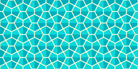 A blue and white patterned background with a blue and white design